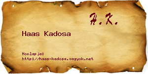 Haas Kadosa névjegykártya